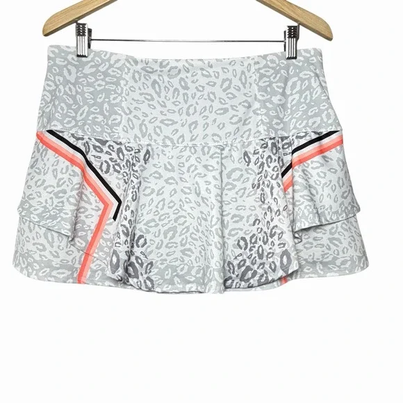 Lucky in Love Womens XL 14 Leopard Tennis Skort Tiered Golf Athletic Skirt - Picture 4 of 10